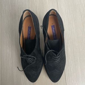 Ralph Lauren Collection Suede Brogue heels.